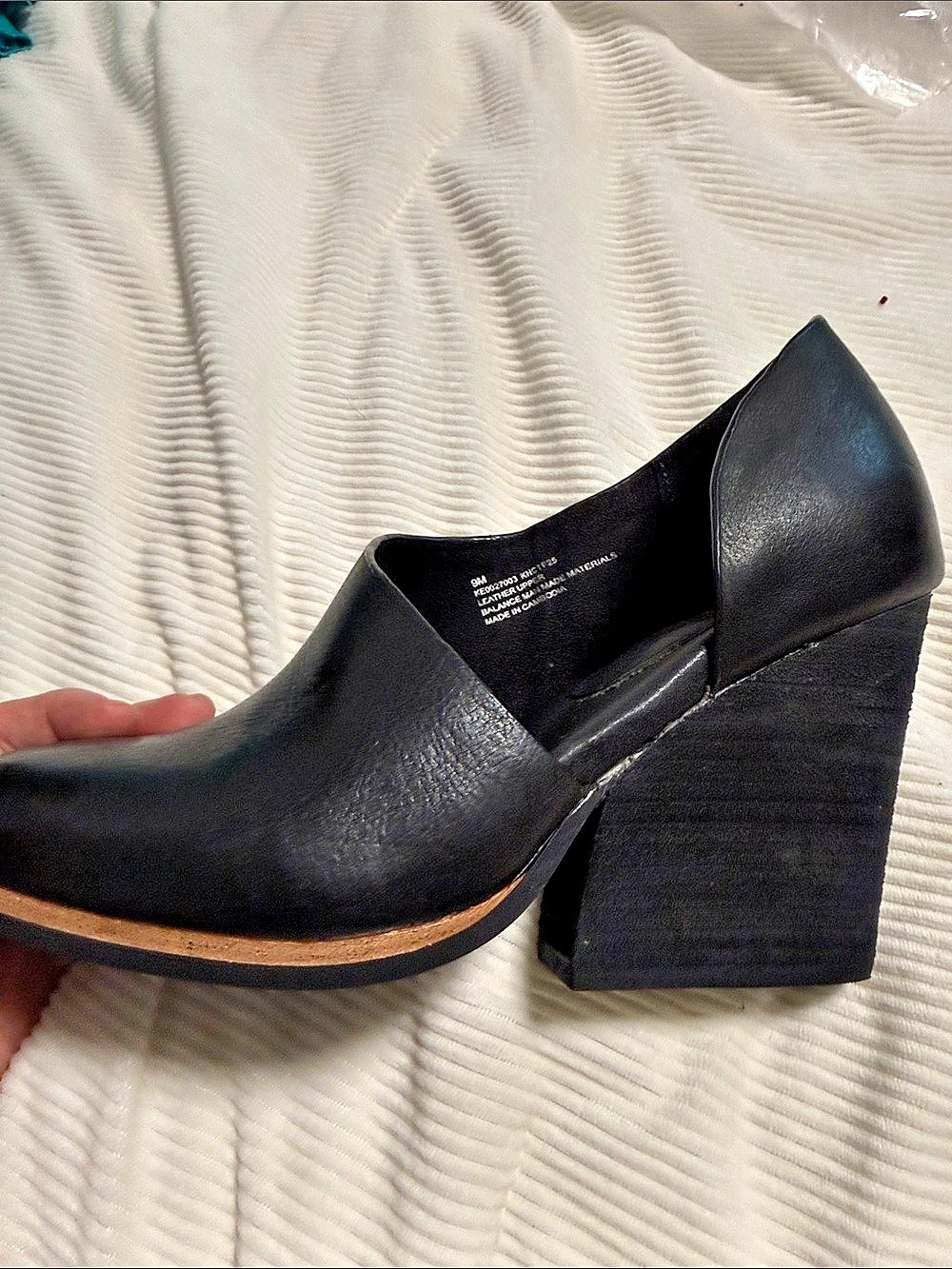 Kork-Ease Hartwick Half d'Orsay Pump Black & Brown US 9M Like New